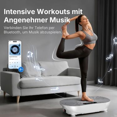 Вібраційна платформа MERACH для тренувань та формування тіла з Bluetooth, LED-екраном та регулюванням швидкості