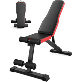 Регульована складана лава для тренувань з 9-рівневим налаштуванням спинки, чорна. Максимальне навантаження: 300 кг