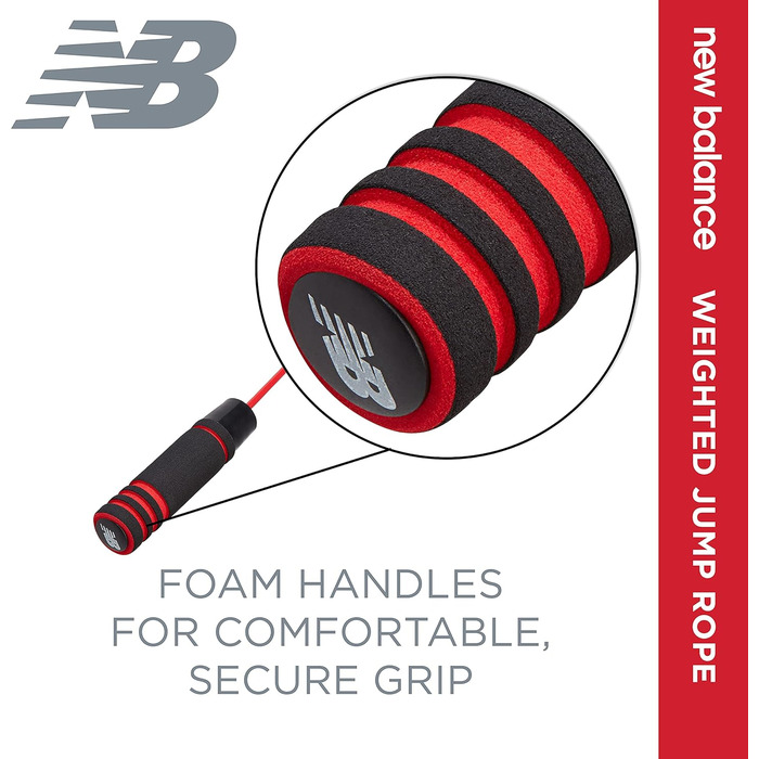 Скакалка New Balance з обтяженням 1 фунт для чоловіків та жінок, регульована довжина, для фітнесу та тренувань