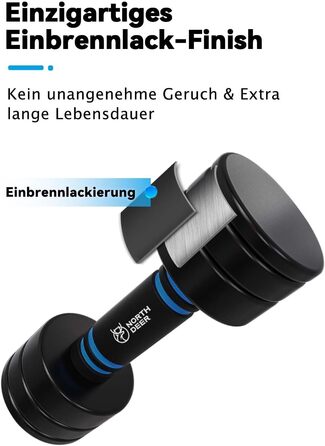 Сталеві гантелі Northdeer STAHL - компактні регульовані гантелі 2,5кг, 5кг, 7,5кг, 10кг з пінополіуретановим грифом - інноваційні чорні сталеві гантелі для дому 2шт x 2,5кг (Чорний - 2 шт.)