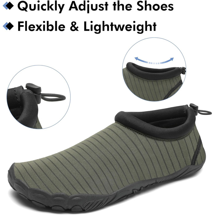 Чоловічі та жіночі аквашузи Mishansha для плавання та відпочинку на воді, чорні (44 EU)