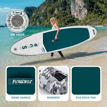 Надувний SUP-борд FunWater 10' & 11' з аксесуарами. Підходить для всіх рівнів майстерності.