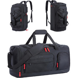 BAGSMART спортивна сумка для жінок і чоловіків з відділенням для взуття та вологих речей, водонепроникна тренувальна сумка для фітнесу, подорожей, плавання, активного відпочинку, чорна