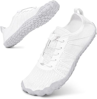 Чоловічі та жіночі босі кросівки для літа Barfuss Schuhe C1 білі 40 EU. Швидка сушка, широка передня частина, підошва Zero-Drop. Ідеальні для трейлу, фітнесу та басейну.