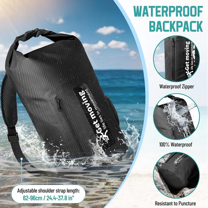 Водонепроникний мішок Dry Bag 20L RollTop: рюкзак, packsack, Seesack для каякінгу, рафтингу, риболовлі