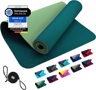 Килимок для йоги REFIT FITNESS Perfect-Fit 190 x 60 x 0,6 см з покриттям GeckoGrip & Sensi-Plus TPE. Безпечний, неслизький, з ручкою для перенесення. Підходить для фітнесу та гімнастики.