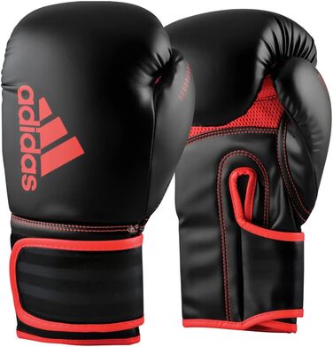 Боксерські рукавички adidas Hybrid 80 16oz чорні/червоні для боксу, кікбоксингу, ММА, тренувань і фітнесу, унісекс