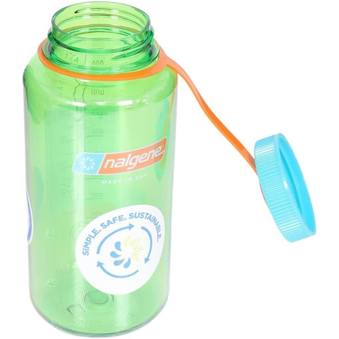 Пляшка для води Nalgene Sustain Tritan 907 мл, BPA-free, 50% перероблений пластик, широка горловина, колір Pear