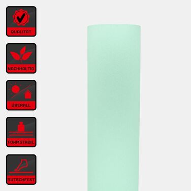 Йога мат Deuser: неслизький, товстий, складаний, для йоги, пілатесу, стрейчингу, з сумкою, унісекс, м'ятно-сірий