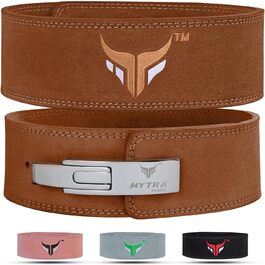 Пояс для важкої атлетики Mytra Fusion зі 100% натуральної шкіри, біла пряжка, для тренувань у спортзалі, фітнесу, чоловіків і жінок