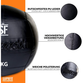 М'яч для фітнесу SUPRFIT 3 кг - для крос-тренінгу та функціональних тренувань, з м'яким покриттям та неслизькою поверхнею