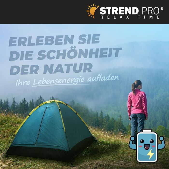 Намет STREND PRO для кемпінгу на 2 особи, 175x130x100 см – намет-кивок, купольний намет, легкий для фестивалів, саду, відпочинку на природі