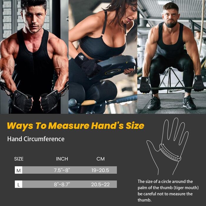 Фінтронік Фітнес Рукавички: Дихаючі рукавички з підтримкою зап'ястя, неслизькі силіконові рукавички для тренувань, важкої атлетики, фітнесу та підтягувань