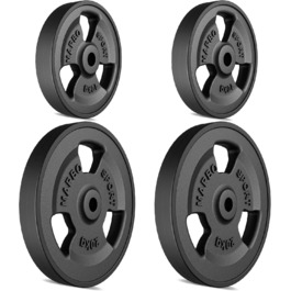 Комплект дисків Marbo Sport Tri-Grip з литого чавуну з гумовим покриттям, Ø31 мм, для штанги та гантелей, 2×10 кг і 2×20 кг