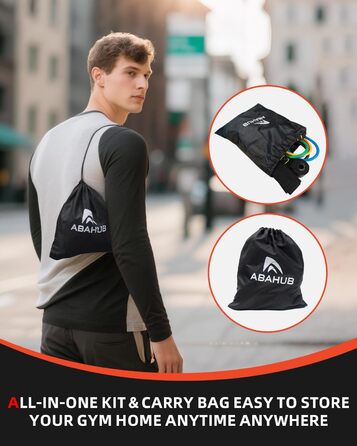 Набір еластичних стрічок Abahub для фітнесу: повне обладнання для тренувань вдома (100LB)