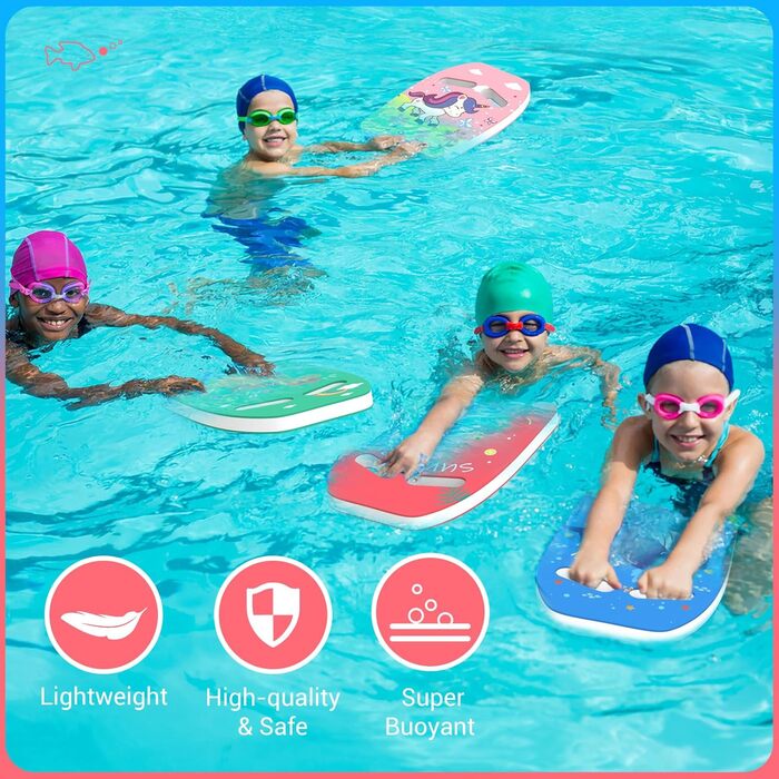 Дитяча дошка для плавання HeySplash з ручками та малюнком фламінго, магента, для навчання плаванню 3-6 років