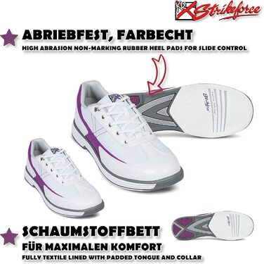 Жіночі кеди для боулінгу EMAX KR Strikeforce Flex білі/фіолетові, 36-41 (EU)