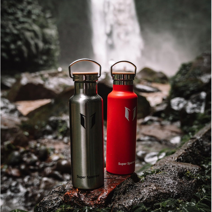 Термос-пляшка Super Sparrow з нержавіючої сталі - 350мл/500мл/620мл/750мл/1л - Без витоку, BPA-Free - Для дітей, спорту, школи, фітнесу - З 2 кришками