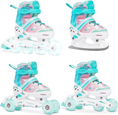 Дитячі ролики-коньки 4-в-1 RAVEN Zoya Mint, регульовані 30-33 (18,5-20,5 см)