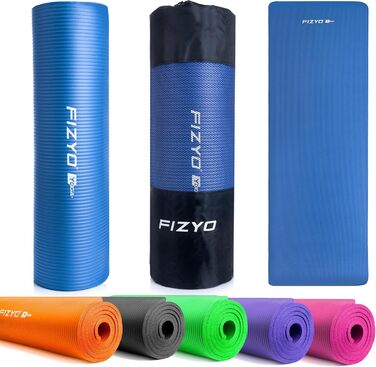 Килимок для йоги та фітнесу FIZYO FITYO, синій, NBR, 183x61x1 см — гімнастичний, тренувальний, для йоги, тренувань, відпочинку та релаксації