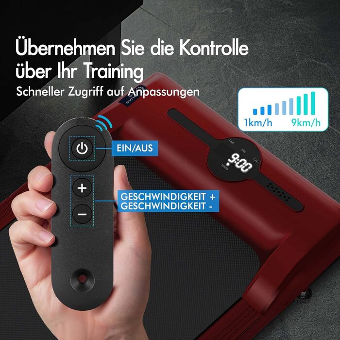 Бігова доріжка Walking Pad BLACK LORD 3-in-1 (SL9) — компактна портативна доріжка під стіл для дому та офісу, з Bluetooth-динаміком, червона