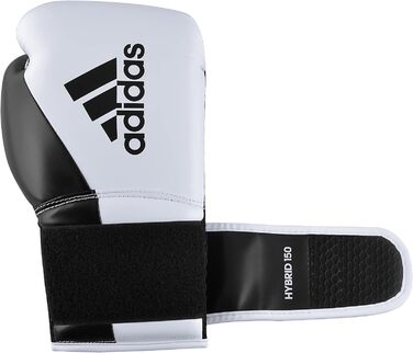 Боксерські рукавички adidas Hybrid 150 для боксу, кікбоксингу та ММА, універсальні, для чоловіків і жінок, різні ваги, чорні/білі