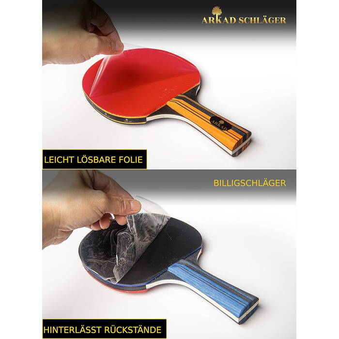 Набір для настільного тенісу ARKAD [Преміум] • Комплект з ракетками, м'ячами та чохлом • Набір для настільного тенісу з міцним хватом (2 шт.)