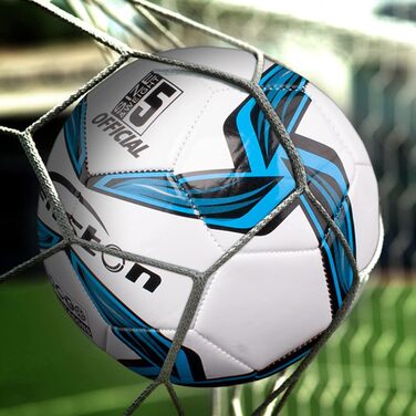 М'яч для футболу Senston з насосом, Soft-Touch, розмір 4/5 для трави та штучного покриття, тренування, початківці, сім'я та відпочинок, білий/синій