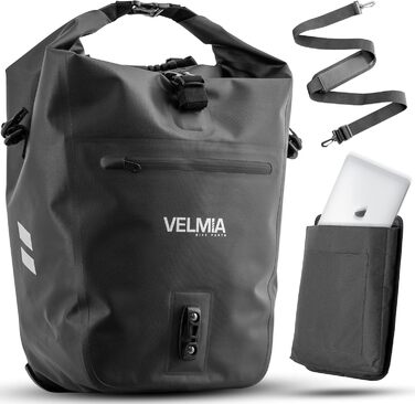 Велосипедна сумка VELMIA для багажника, 100% водонепроникна, з ручкою для перенесення, задня сумка для велосипеда
