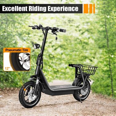 Електросамокат TiMeirea M5 Pro для дорослих, 45 км, 48V 11Ah, оффроуд, 12'' пневмоколеса