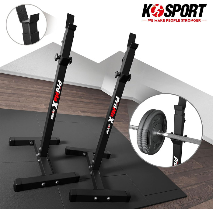 Стійка для штанги K-Sport, до 180 кг, для присідань та силових тренувань, з електронною інструкцією