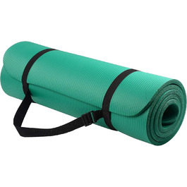 Гімнастичний килимок BalanceFrom GoYoga 12 мм, висока щільність, із ремінцем для перенесення, міцний, зелений