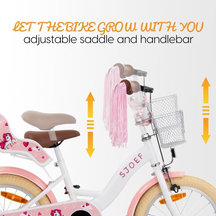 Дитячий велосипед Dolly 16 дюймів | для дівчаток 4-6 років | з додатковими колесами | проста збірка | білий