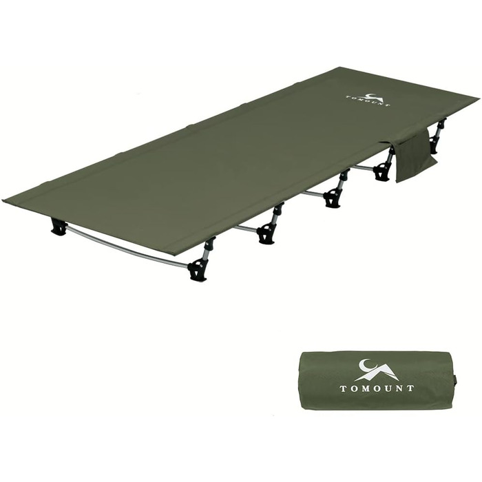 TOMOUNT Легке розкладне ліжко з алюмінію для кемпінгу - компактне, портативне, для відпочинку на природі, подорожей, пляжу (зелене)