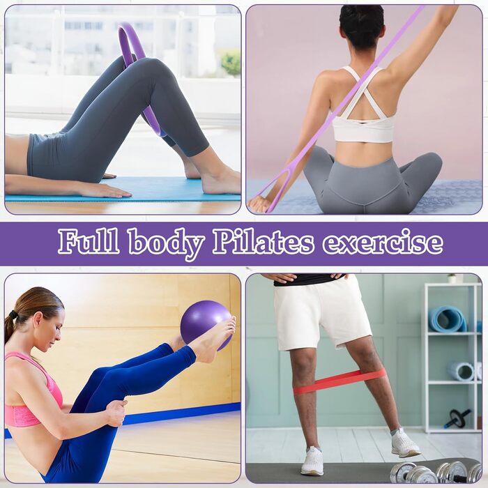 Набір для пілатесу: кільце, м'яч, ремінь, фітнес-кільце для тренування пресу, ніг та рук