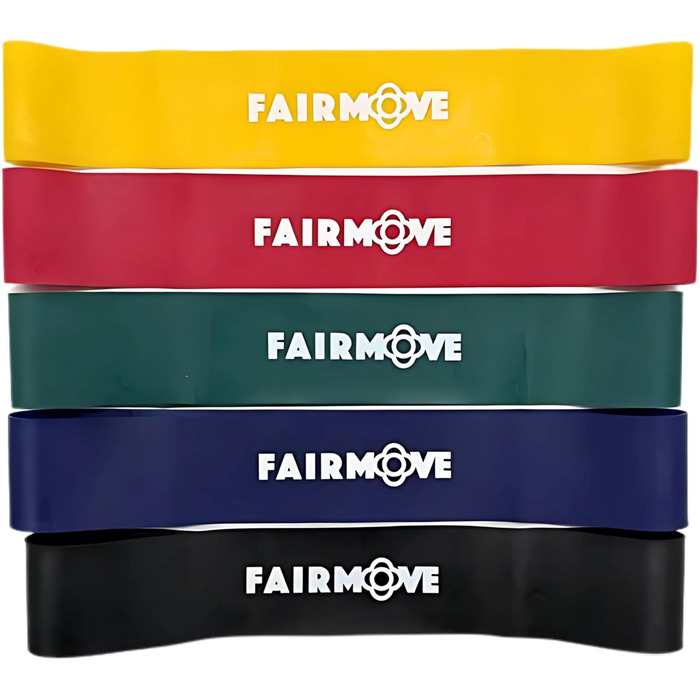 Гумові стрічки FAIR Move для фітнесу: набір 3 шт. з натурального латексу (Theraband) для м'язів, йоги, кроссфіту