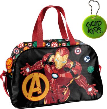Сумка Avengers Marvel спортивна, дорожня, на плече з підсвічуванням, з брелоком