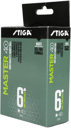 М'ячі для настільного тенісу Stiga 1 Star, пластикові, білі, 6 шт.