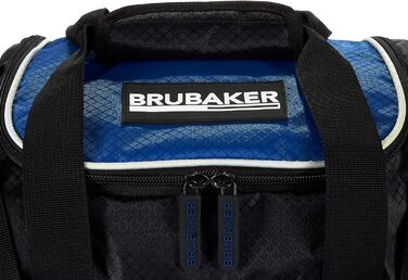 Спортивна сумка BRUBAKER Medium Base 52 л з великим вологовідділенням і відділенням для взуття, чорна/синя