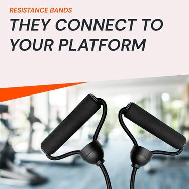 Віброплатформа Bonplus BP з сидінням для фітнесу: схуднення, тонізування м'язів, 3000 тренувань, базові вправи, еластичні стрічки