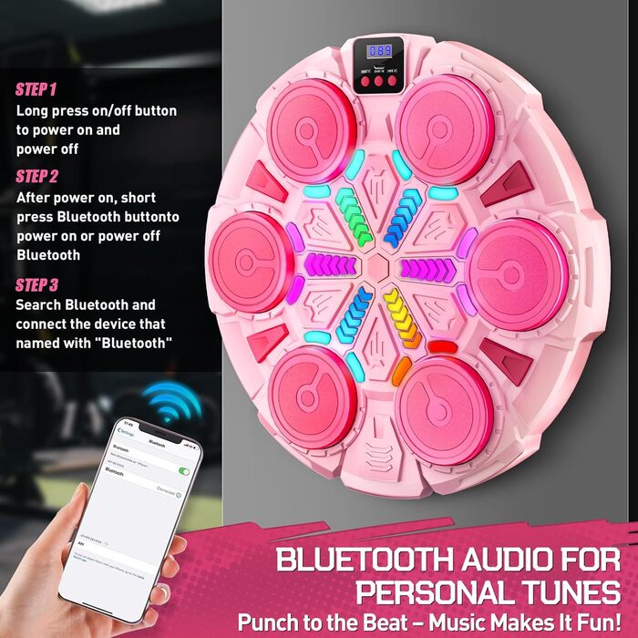 Боксерський тренажер Esnowlee з музикою та світлом, 11 режимів швидкості та 3 режими рахунку, для дітей та дорослих