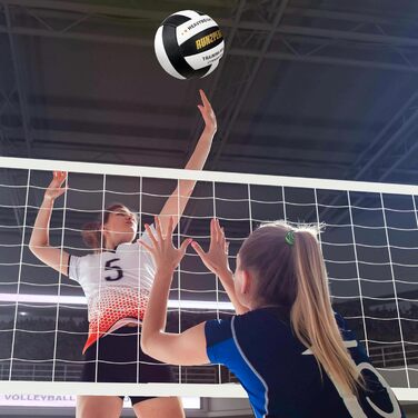 Волейбольний м'яч RUN2PEAK 0,5 кг для тренувань, розмір 5, важкий, для сеттерів, чорний/білий/золотий