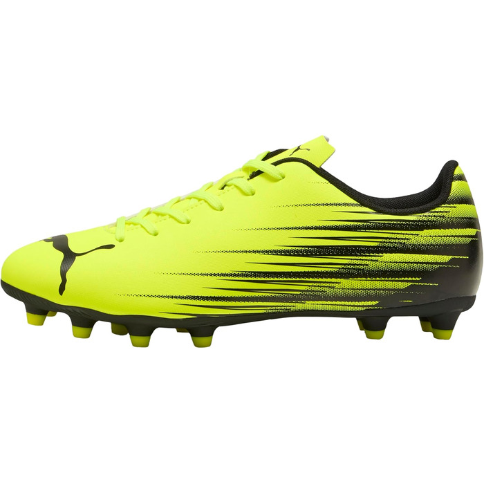 Кросівки футбольні PUMA Attacanto Firm для штучного ґрунту, білі/чорні, 44 EU, Yellow Alert