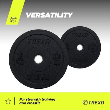 Олімпійський бампер-диск TREXO 15 кг для штанги, гумовий, 50 мм, для кросфіту та силових тренувань