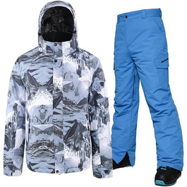 Чоловічий зимовий комбінезон для сноубордингу та катання на лижах. Водонепроникний, вітронепроникний, ізольований. Розмір M, колір блакитний