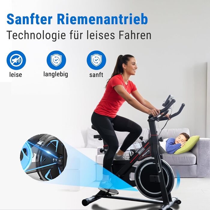 AsVIVA S14 Indoor Cycle Speedbike: фітнес-велотренажер з 15 кг маховиком, Bluetooth-комп'ютером, сумісний з додатками, регульоване сідло та плавний опір