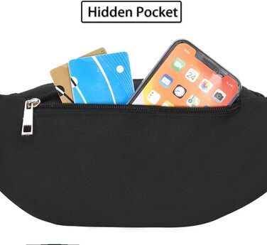 Сумка на пояс Bauchtasche унісекс: спортивна, для телефону, грошей, фітнесу, велосипеда, кемпінгу - чорна 33x6.5x14 см