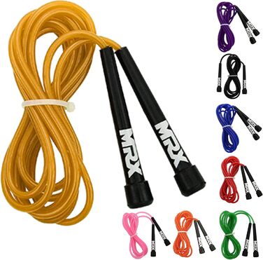 Стрибкове канат MRX PVC з пружиною для кардіотренувань, універсальний для дітей та дорослих, 22.9 см, жовтий