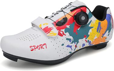 Велосипедні шкарпетки SDEQA для чоловіків та жінок: дихаючі велотуфлі для педалей Look SPD SPD-SL Delta Lock, розмір 36 EU, білий колір