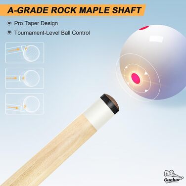 CUEBAR Більярдний кий, 147.3 см, 2-секційний з горіха, з наконечником 13 мм та льоновим грифом, для домашньої більярдного столу, для дорослих, 8 кольорів, 4 варіанти ваги (510 г, 538 г, 567 г, 595 г), колір: зелений, вага: 540 г